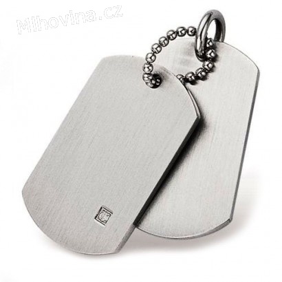 Vojenské známky se zirkonem přívěsek