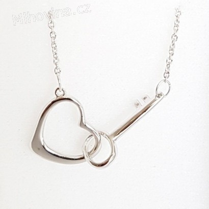 Přívěsek srdce s klíčkem a řetízek
